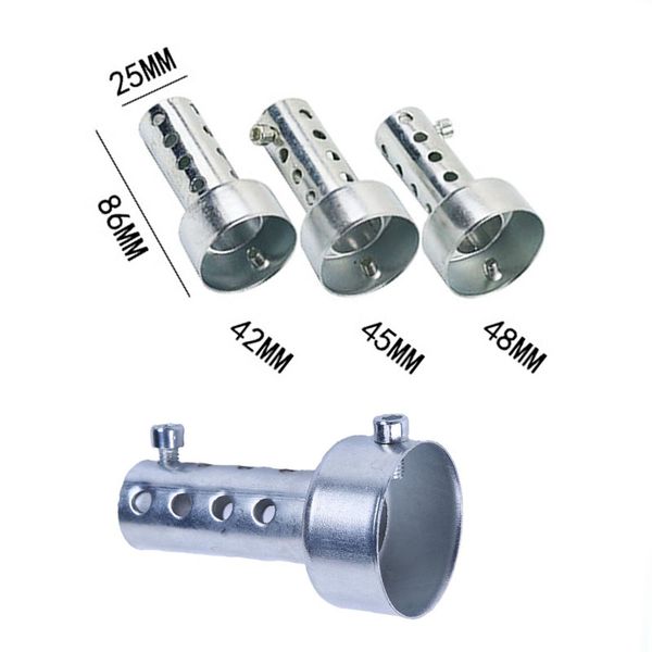 

86mm 42/45/48 universal motorcycle exhaust muffler short adjustable db killer silver noise eliminator for motorbike