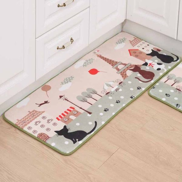 

cat printed floor mat entrance doormat kitchen carpet non-slip door mat water absorption carpet bathroom toilet rug tapete