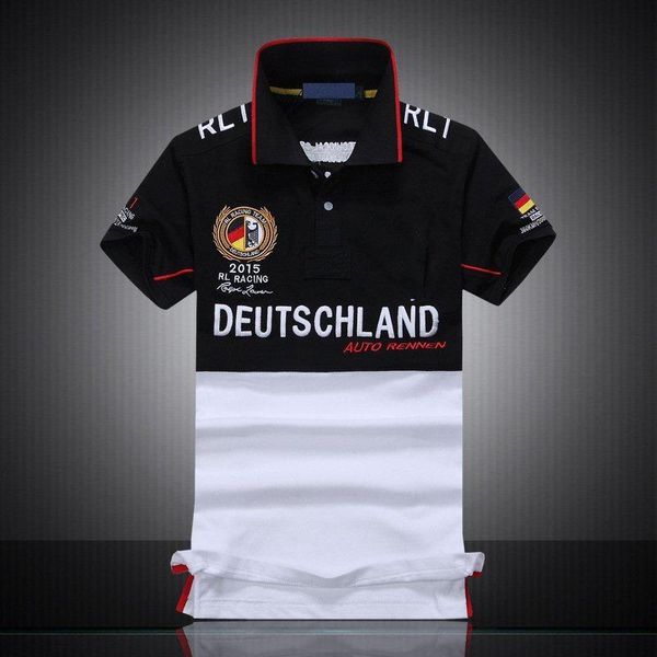 

rl racing women's polo embroidery cotton shirts custom fit usa short sleeve team shirts size s-5xl, White