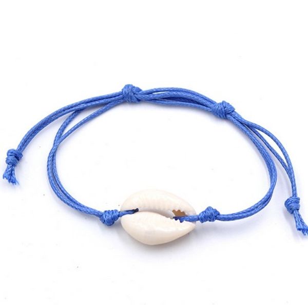 

shell bracelets wrap bracelets bohemian extendable wax cord woven bracelets, Golden;silver