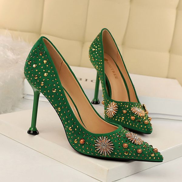 

2020 женская обувь весна мода острым носом насосы платье туфли на высоком каблуке свадебные туфли zapatos mujer, Black