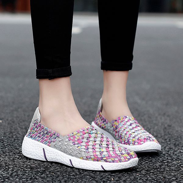 

light soft running shoes for women breathable summer sneakers woven shoes sport footwear walking sports woman trainers v2