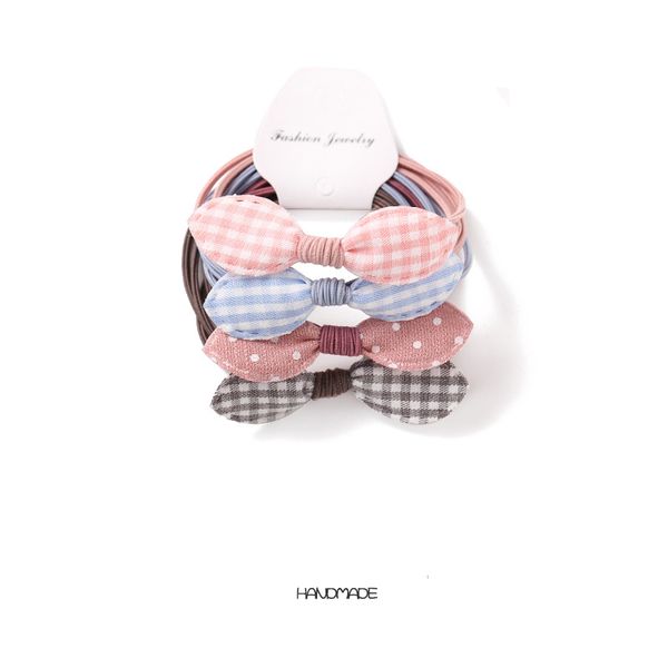 

multi-colored bowk hair tie pink blue yellow hair ropes multilayer rubber bands for girls kinds children women accessories, Slivery;white