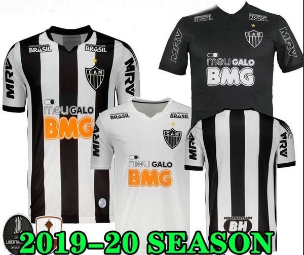 

19 20 atletico mineiro home soccer jersey fred cazares otero moura elias robinho valdivia adilson santos 2019 2020 away third football shirt, Black;yellow