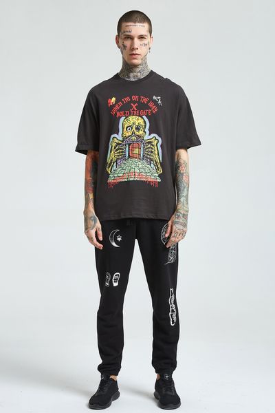 

мужчины футболка новая мода kanye стиль хип-хоп марка мужская футболка держи ворота печати мужская повседневная уличная футболка плюс размер, White;black