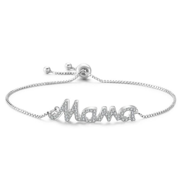 

famale simple bracelet new fashionable metal adjustable alphabet mama bracelet bohemia bracelets for women 02l30, Black