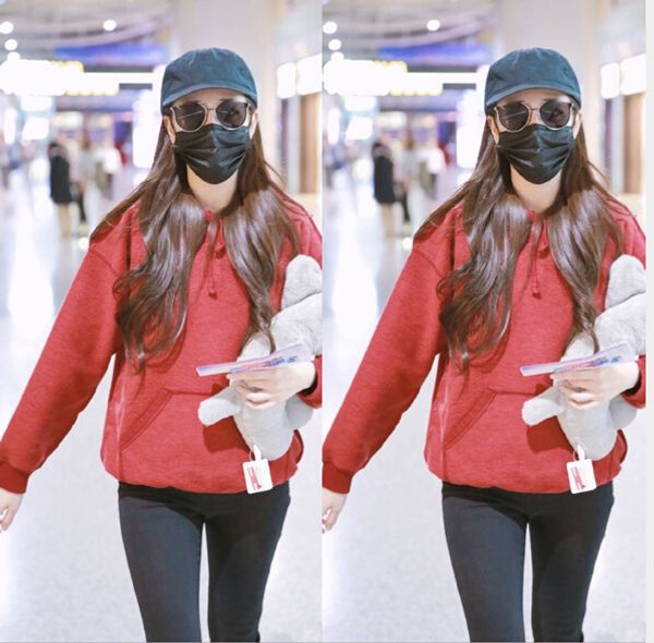 

hoodies autumn and winter women's solid color loose wine red hooded sweater thickening factory wholesale, Blue;black