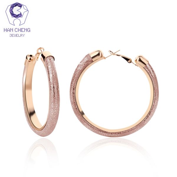 

hancheng new fashion trendy classic loop golden plated circle round large big hoop earrings for women jewelry brincos bijoux, Golden;silver