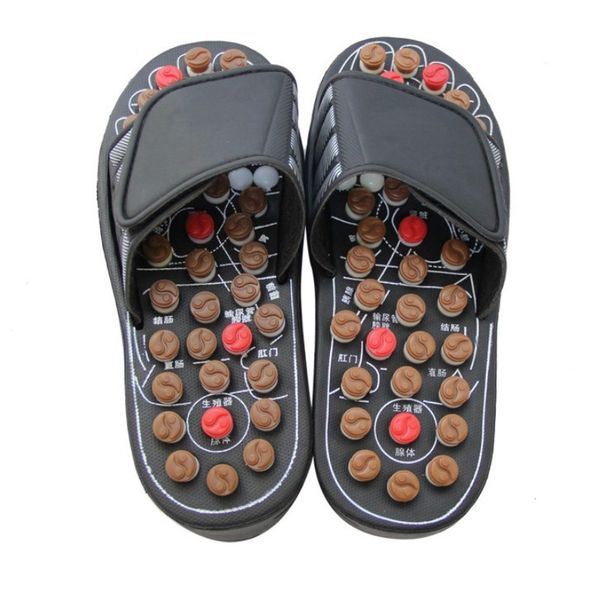 

2019 new massage slippers sandal for men feet chinese acupressure therapy medical rotating foot massager shoes yasialiya, Black