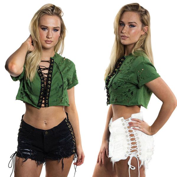 

2020 summer style low waist denim short pants for women tassel loose short jeans wiith lace-up night clubwear, Blue