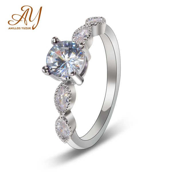 

anillos yuzuk silver 925 jewelry 100% 925 sterling silver sapphire ruby gemstone wedding engagement rings for women fine jewelry, Golden;silver