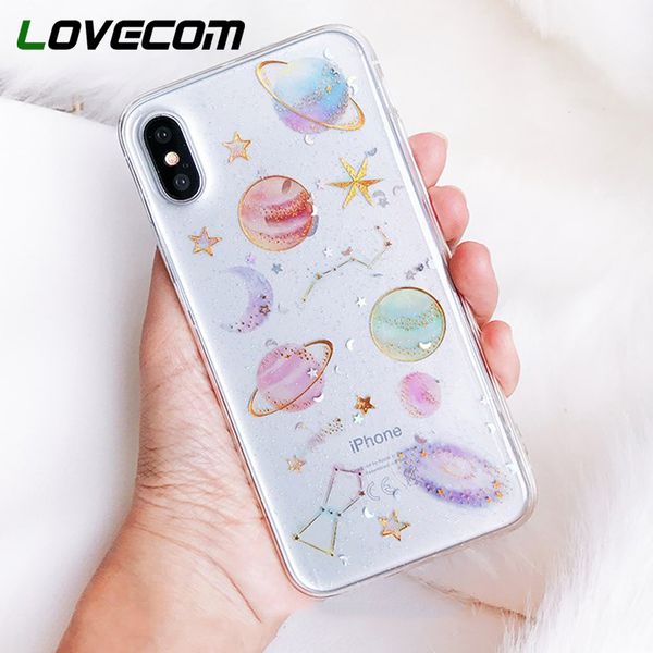 

lovecom эпоксидный телефон чехол для iphone 11 pro max xr xs max x 5 5s 6 6s 7 8 plus x случаи planet star прозрачная задняя крышка тпу