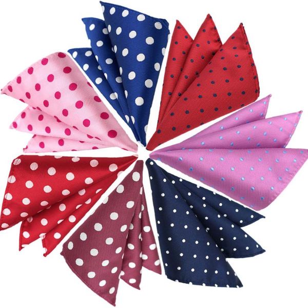 

mens pocket square fashion 25cm handkerchief polka dot hanky men suit chest towel accessories for business wedding party gift, Black;blue