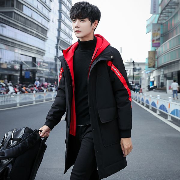 

men's coat winter winter coat new fashion korean version medium long thickened down cotton padded jacket cotton padded men, Black