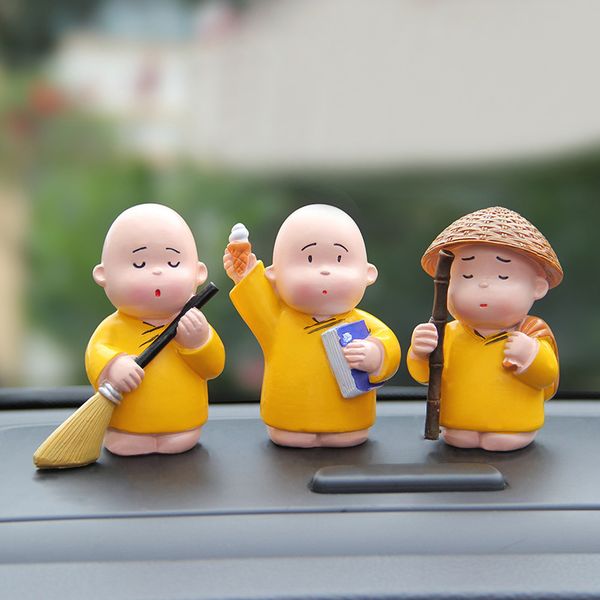 

car ornaments decoration three fool monks funny dolls automobiles creative decor accessories lovely gift for kids 3pcs/lot