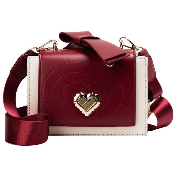 

sweet lady bow tote bag 2019 fashion new quality leather women's designer handbag travel contrast color shoulder messenger bag