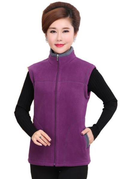 

2020 autumn winter vest middle-aged women plus size warm fleece vest womens standing collar coat female 5xl dv125, Black;white
