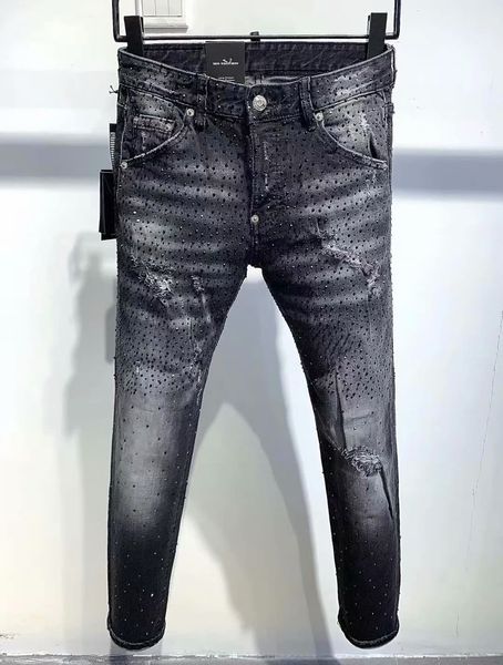 

luxury designer mens jeans college style biker leisure fit slim mens pants casual solid classic straight denim designer jeans size 29-40, Blue