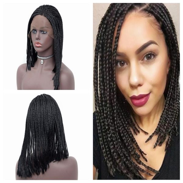Fashion Afro Women 14 26inch Synthetic Braided Lace Front Wig