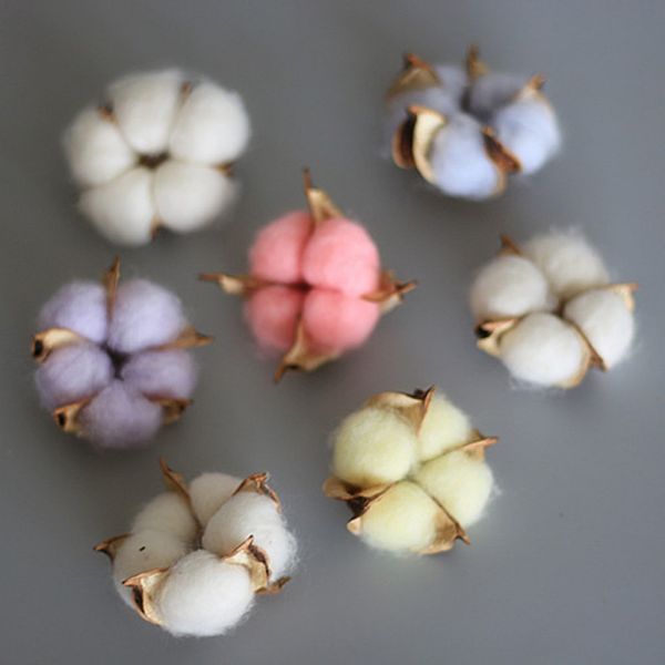 

10pcs natural cotton balls colored cotton balls artificial dry flowers plants pgraphy props wedding holiday party home decor