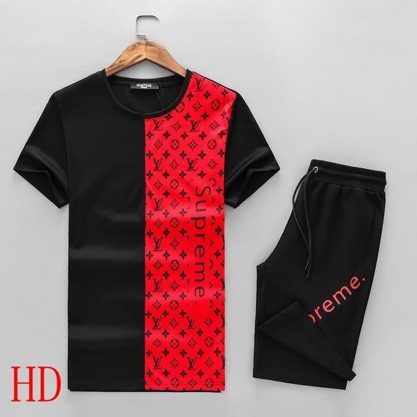 

2019 ummer fa hion men 039 ca ual track uit t hirt and hort perfect quality two piece et