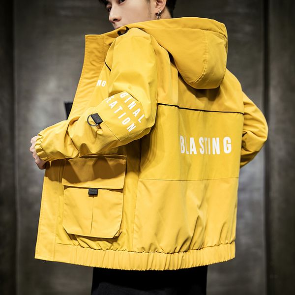 

2019 men new bomber jackets letter print casual solid fashion mens pilot jacket spring autumn male zipper pocket baseball coats, Black;brown