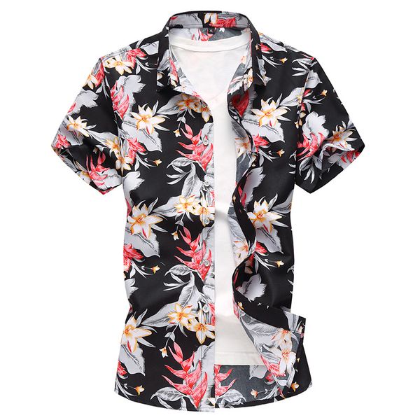 camisa manga corta hombre flores