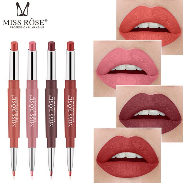 Hochpigmentierter 2-in-1-Lippenstift, Lipliner-Stift, multifunktionaler, mattierter Lippenstift, MISS ROSE Lips Makeup