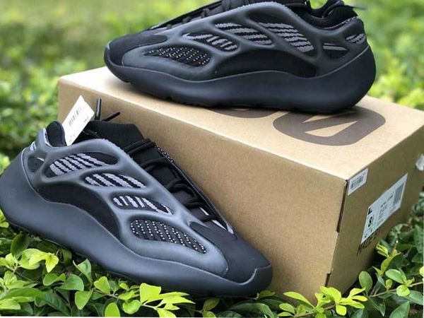 

kanye west 700 v3 alvah black azael running shoes 3m reflective wave runner glows in the dark men women sports sneakers with box h67799