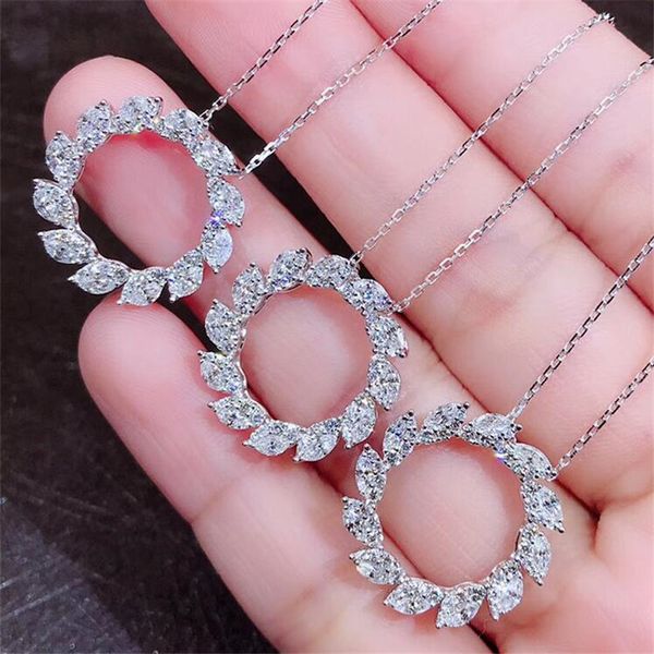 

sun flower pendant stunning luxury jewelry sterling silver marquise cut white z cz diamond gemstones women clavicle necklace gift
