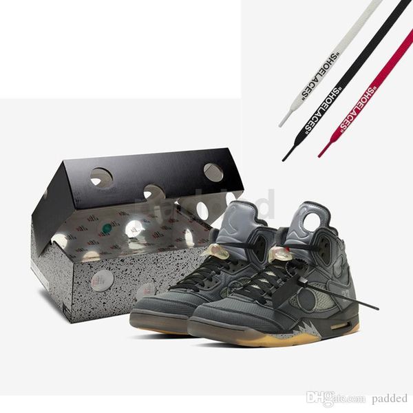 

off 5s mens basketball shoes 5 white 3m reflective sports trainer ct8480-001 designer sneakers with original box size 40-47, White;red