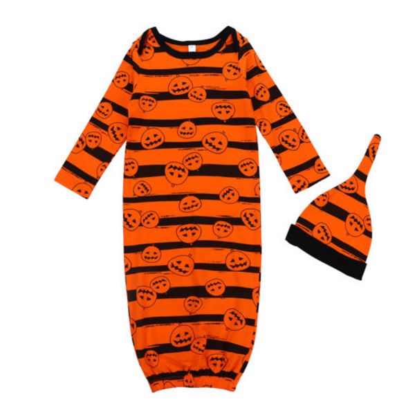 

2pcs halloween infant newborn baby swaddle sleeping bag wrap blanket hat