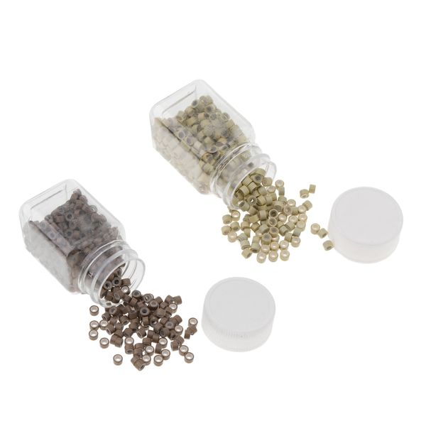 

1000pcs 3mm silicone lined micro rings links beads for hair extensions