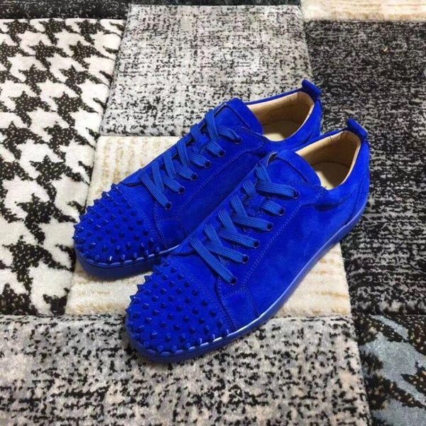 

luxury designer red bottom loafers for men women genuine leather slip on platform casual sneakers spikes wedding party flats men shoes y1604, Black