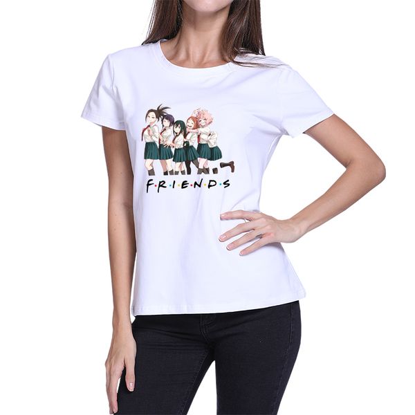 

cute my hero academia t-shirt japanese anime cool printed graphic tee, White