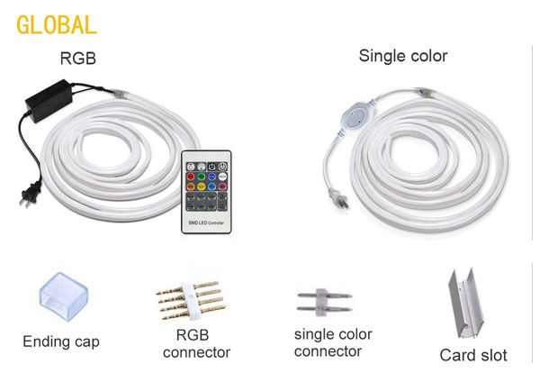 Neon-LED-Streifen, Flex-Lichtschlauch, wasserdicht, IP68, LED-Band, 220 V, 110 V, TV-Dimmer, flexibles Band für Außenbeleuchtung, schneidbar auf 1 Meter