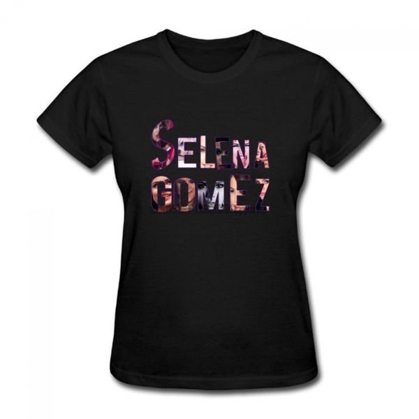 

selena gomez text women round neck t-shirts women t shirt, White;black