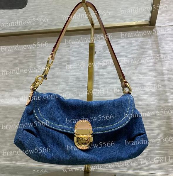 

women's fashion jeans shoulder bag 44470 grade hardware medium hobos bag 2019 design cowboy flap handbags 26cm