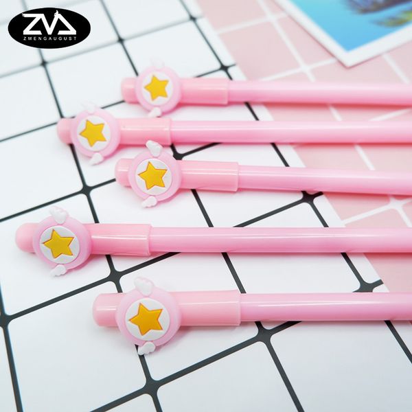 

4pcs/lot kawaii pink girl star gel pen cute neutral pen canetas material escolar office school stationery