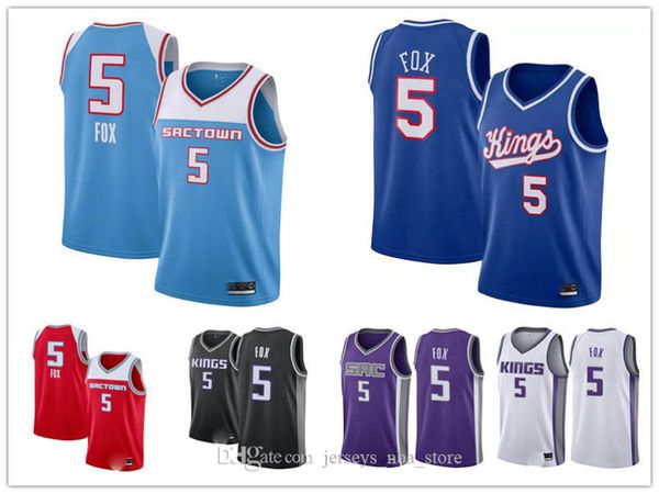 

sacramento kings men de'aaron fox swingman icon association city basketball jersey, Black;red