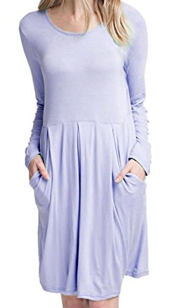 

cambridge select juniors empire waist long sleeve pocket solid dress, Black;gray