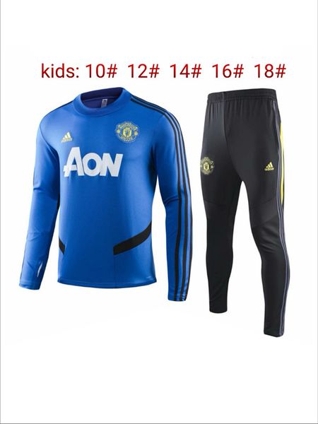 

18 2019soccer club real madrid ronaldo rome ajax marseille children's football training sportswear clothes jogging barcelona messi sao, Black