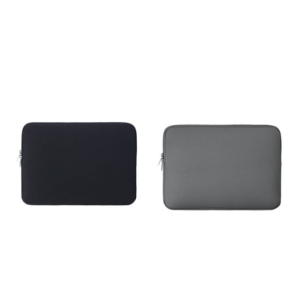 

2pcs soft tablet liner sleeve zippered pouch bag for 14inch gray/black