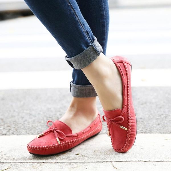 

shoes women flock traveling flat casual loafers slip on butterfly-knot women's flats shoes moccasins lady driving e184, Black