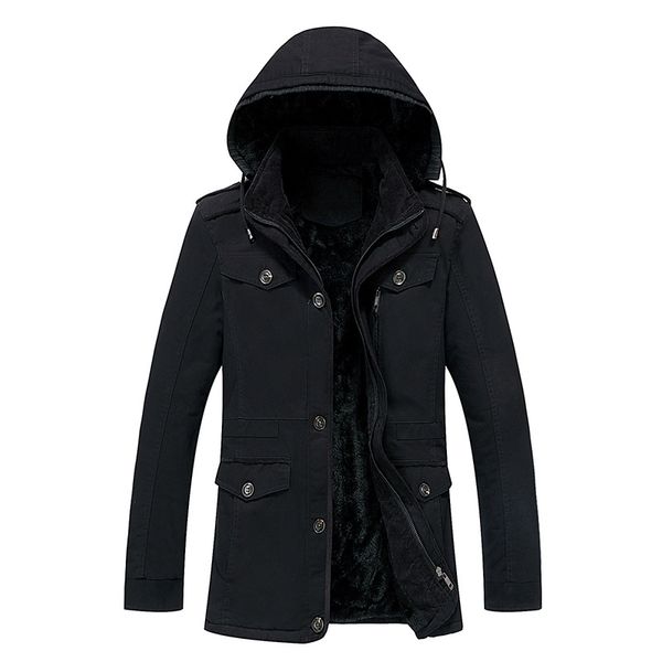 

2019 новый толстые среднедлинная зимняя куртка человек, Black