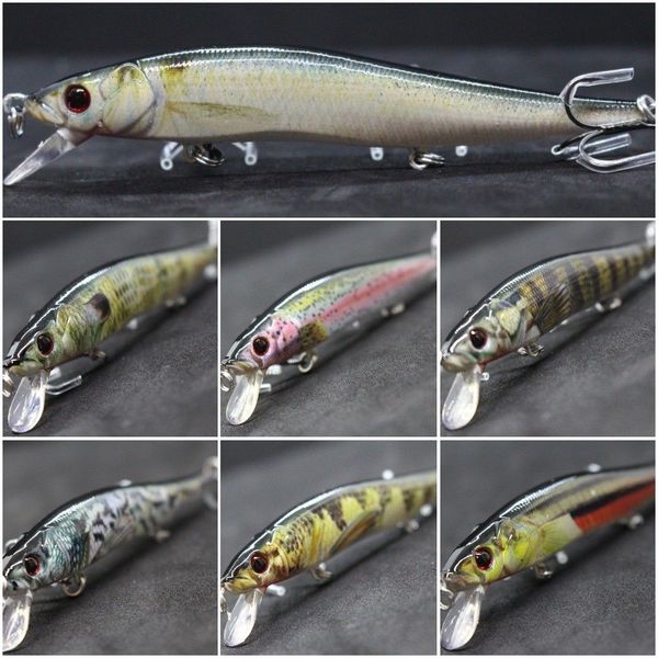 

wlure minnow crankbait hard bait tight wobble slow sinking jerkbait lifelike realskin painting fishing lure hm262s