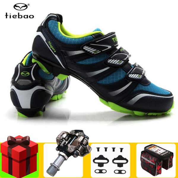 

tiebao cycling shoes add spd pedals set men sneakers women breathable self-locking zapatillas ciclismo mtb mountain bike shoes, Black