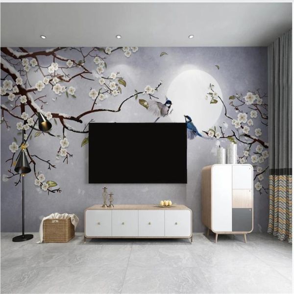 

wallpapers beautiful scenery white floral tv background wall paper mural 3d