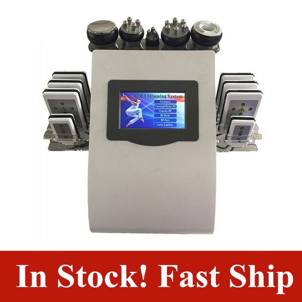 

новое прибытие 40k ультразвуковой липосакции кавитация 8 подушечка кожа лазер вакуумного вч радиочастотной затягивайте для ухода за кожей са, Black;white