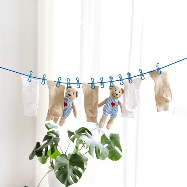 

1343 travel portable 12 mix drying rope clothes hanger clothes-pin clothes a hook